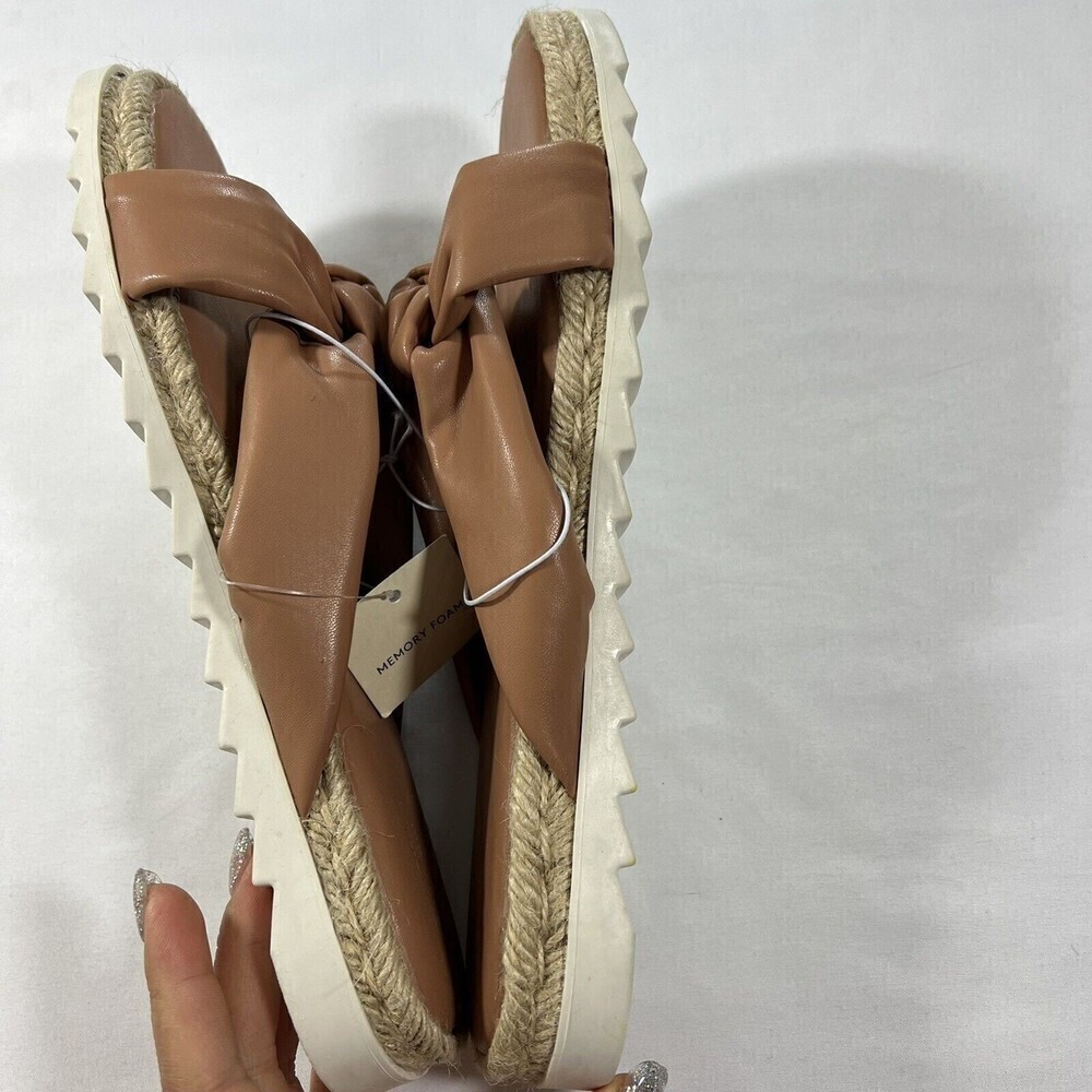Universal Threads Open Toe Tan Knotted Espadrille… - image 5